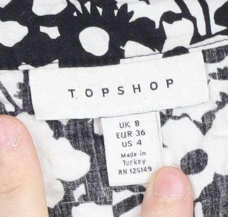 Topshop Women's Floral Wrap Blouse - Size 8