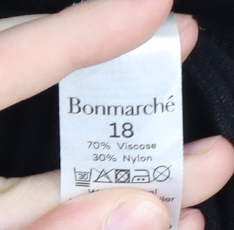Bonmarché Women's Black Pullover Jumper Size 18