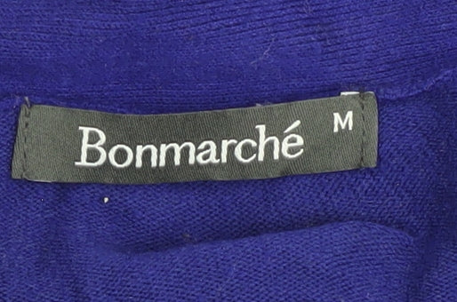 Bonmarché Women's Blue Open Front Cardigan M Long Sleeve