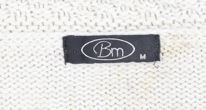 Bonmarché Women's Beige Knit Open Front Cardigan - Medium