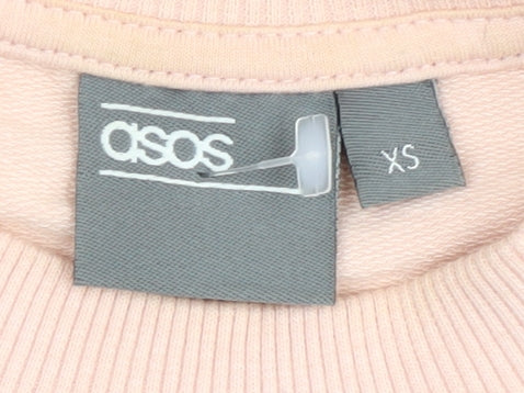 ASOS Women Pink XS Graphic Print Sweatshirt