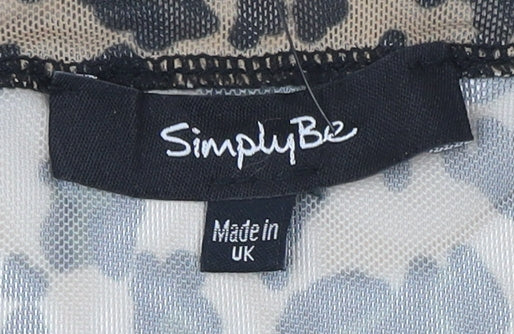Simply Be Women’s Beige Animal Print Long Sleeve Top