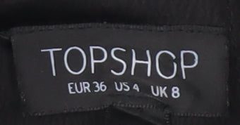 Topshop Women's Black Blouse, Size 8, Cold Shoulder