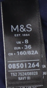 Marks & Spencer Women's Blue V-Neck Top Size 8