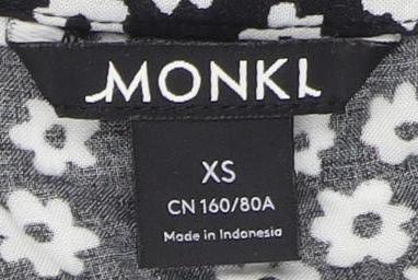 Monki Women's Black Floral Wrap V-Neck Top XS