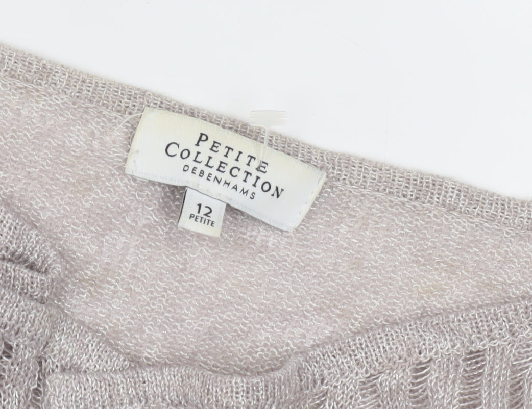 Debenhams Women's Beige Cardigan Size 12 Petite Knit