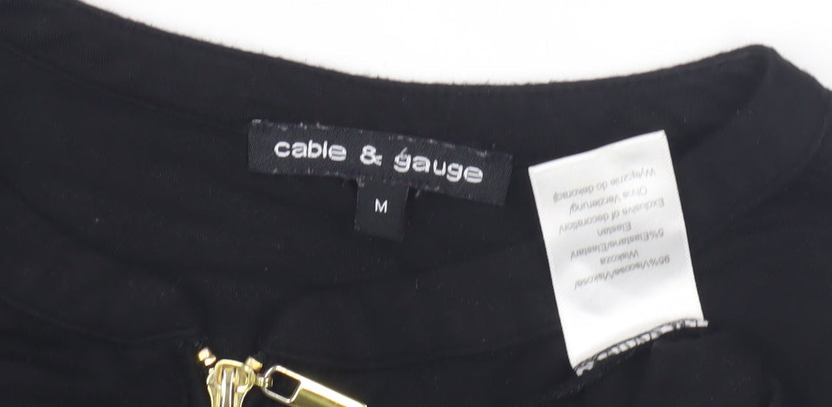 Cable & Gauge Women's Black Blouse Zip Accent M