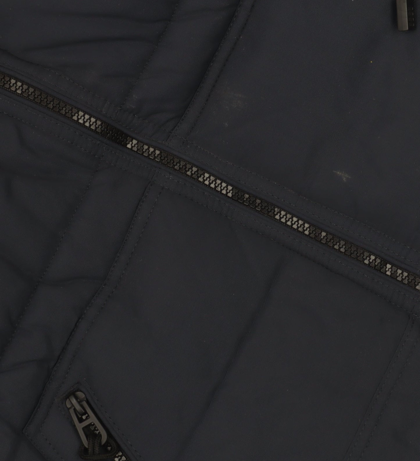 Next Men's Blue Puffer Jacket, L, Hooded, Zipped