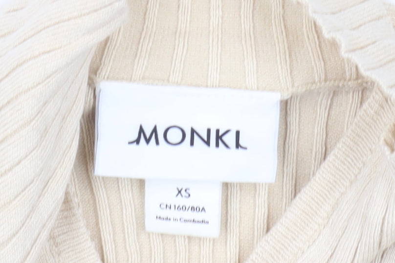Monki Women's Beige XS Full Zip Jumper