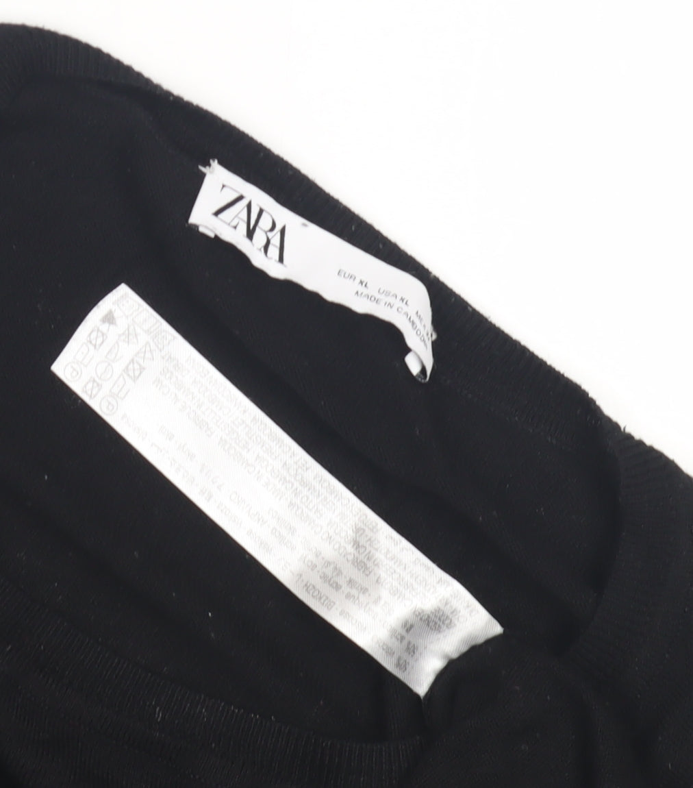 Zara Women's Black Pullover Jumper L
