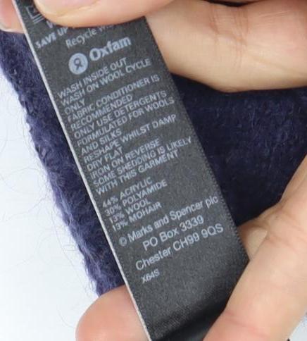 Marks & Spencer Women's Blue Open-Knit Cardigan Size 14