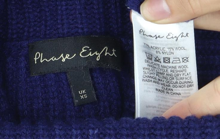 Phase Eight Women's Blue Roll Neck Jumper XS