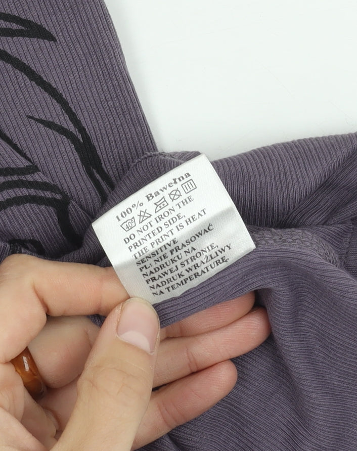 BIG STAR Purple Anime Tank Top - Size L, Casual Cotton