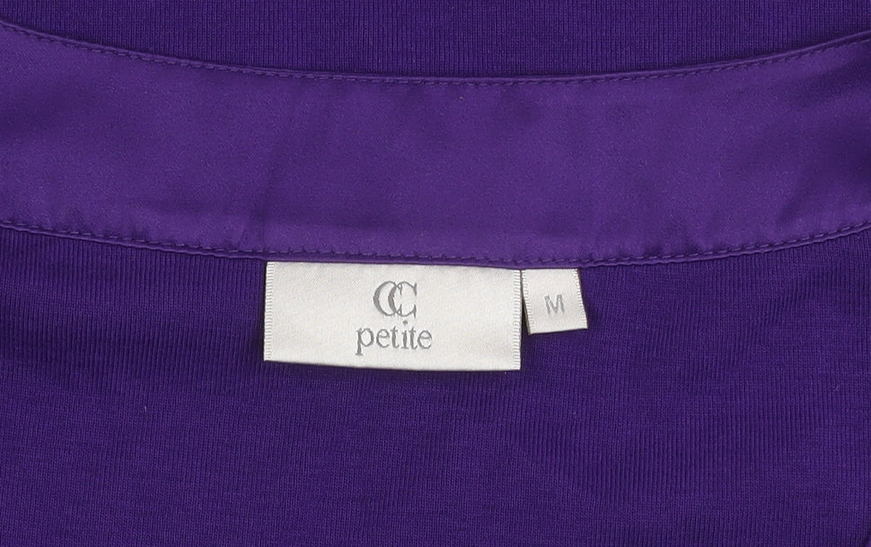 Country Casuals Petite Women Purple Round Neck 3/4 Sleeve Top