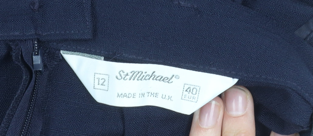 St Michael Women's Blue Pencil Skirt Size 12 Business