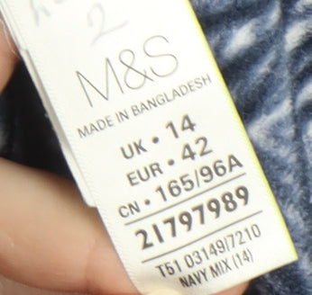 Marks & Spencer Women's Blue Geometric Jacket Size 14