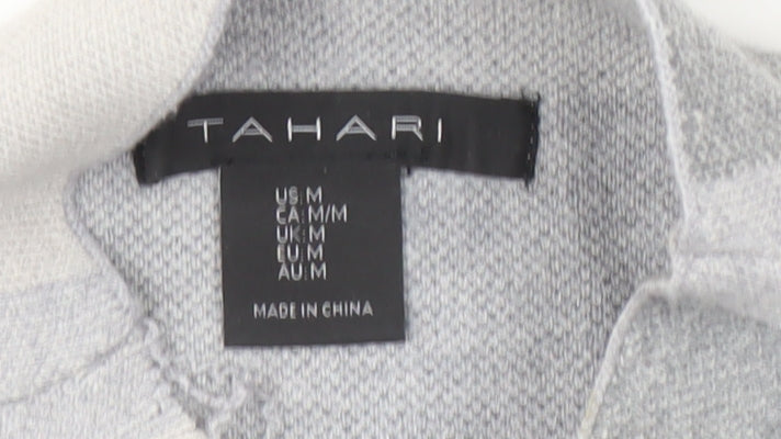 Tahari Women's Grey Check Pullover Jumper Size M
