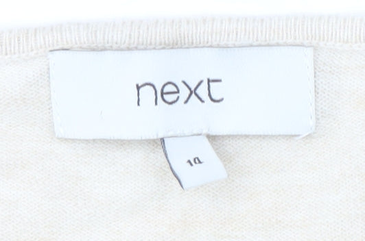 Next Women's Beige Pullover Jumper, Size 14, Boat Neck
