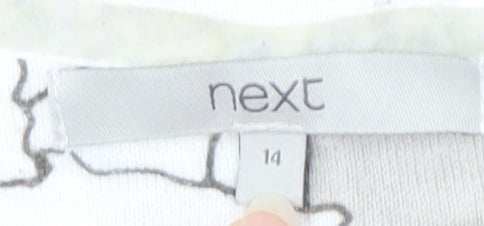 Next Women's Grey Floral Cotton Pullover Jumper UK 14