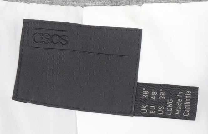 Brand and care label for ASOS Grey Men’s Blazer, Single-Breasted, 38, Notch Lapel