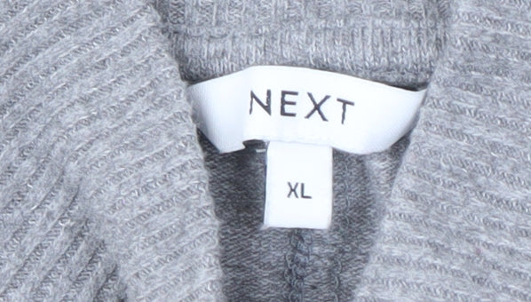 Next Women's Grey Mock Neck Striped Pullover XL