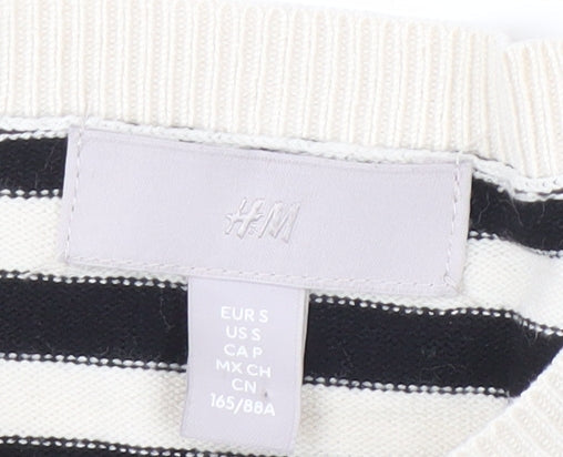 H&M Women's Black Stripe Pullover Jumper, S