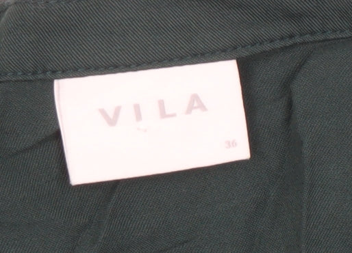 VILA Women's Green Viscose Blouse, Size 8, 3/4 Sleeve