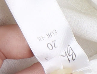 BHS Women's White Button-Up Shirt Size 20