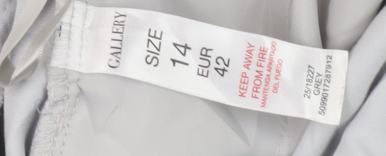 Gallery Women's Grey Trousers Size 14 Regular Fit