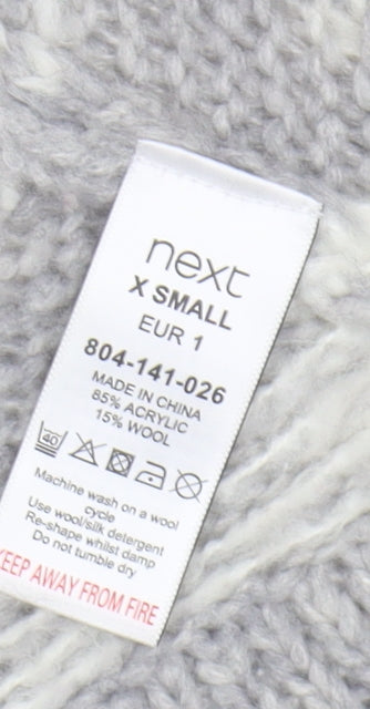 Next Women's Grey Fair Isle Cape Jumper, XS