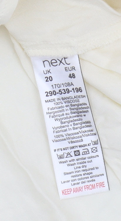 Next Women's Ivory Blouse Size 20 Relaxed Viscose