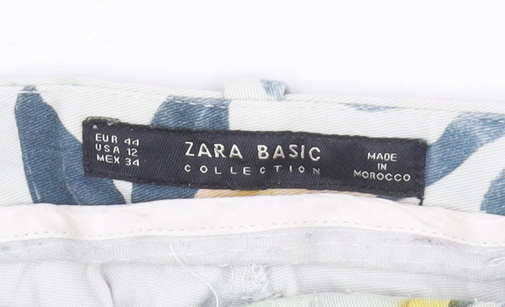 Zara Women's Multicoloured Floral Trousers Size 16