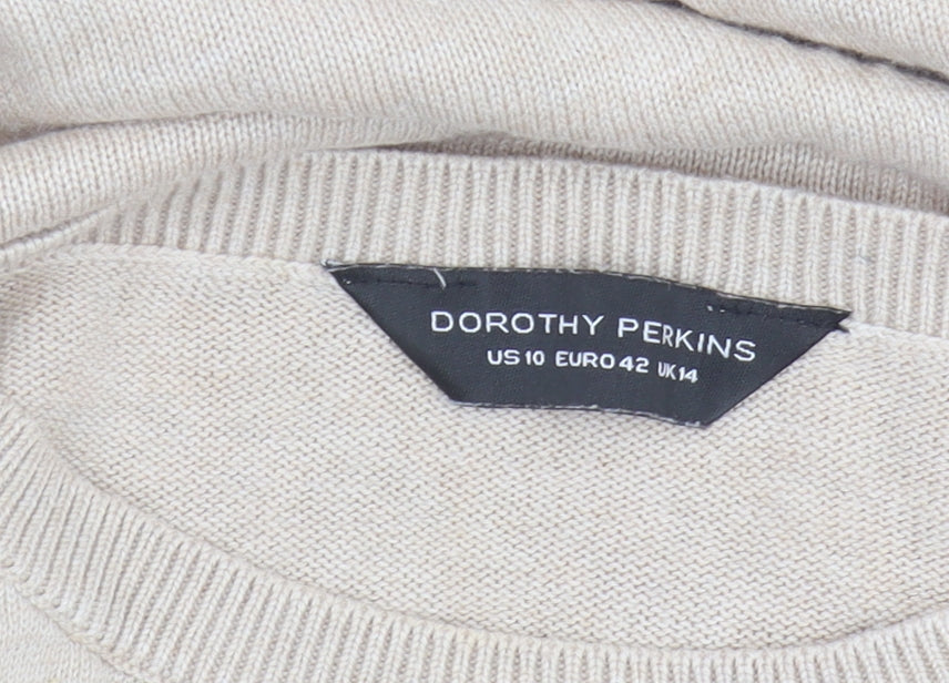 Dorothy Perkins Beige Crew Neck Long Sleeve Jumper