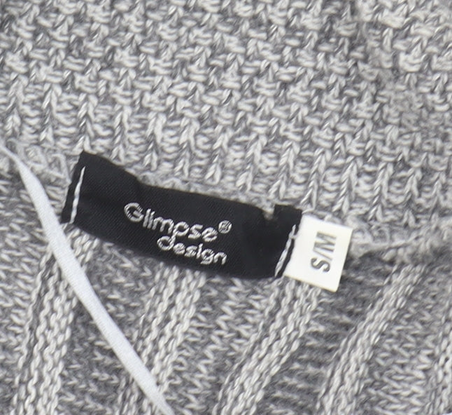 Glimpse Design Women's Grey Open Front Cardigan - S