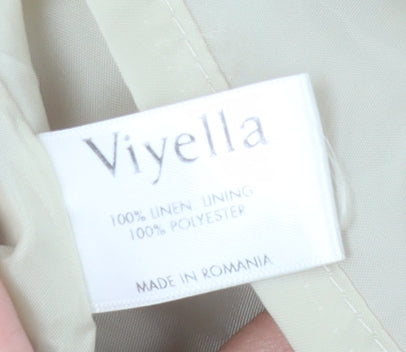 Viyella Petites Floral Linen Skirt, Size 14, Tropical