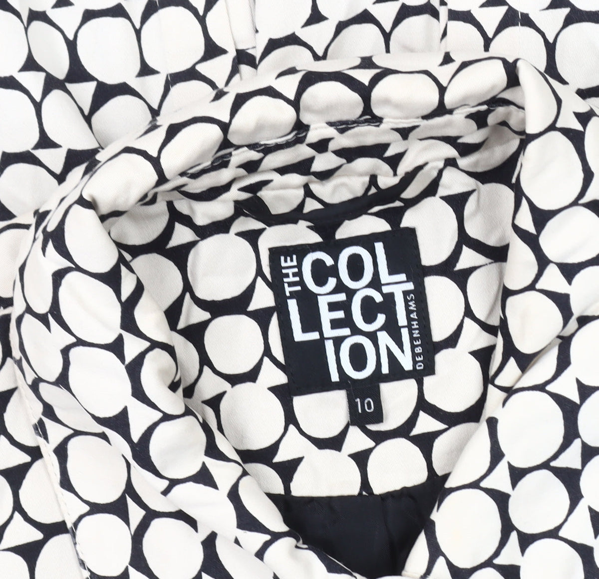 Debenhams Women's Black and White Overcoat, Size 10