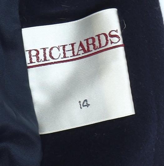 Richards Women’s Blue Wool Pea Coat, Size 14, Business Wear