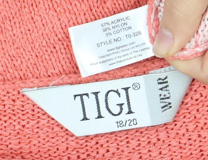 TIGI Women's Pink Cardigan V-Neck Size 18