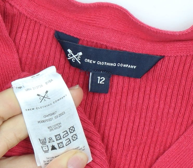 Crew Clothing Red V-Neck Jumper, Size 12