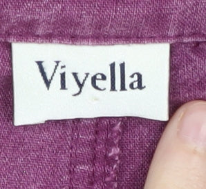 Viyella Purple Linen Blend Women's Jacket Size 16