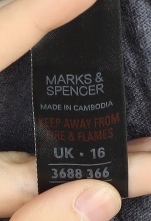 Marks & Spencer Women's Blue Cardigan, Size 16, V-Neck