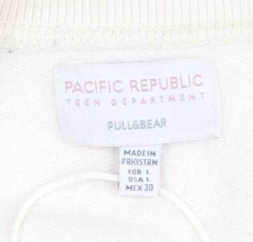 Pull&Bear Teen Beige Sweatshirt, Size 12, NYC Logo