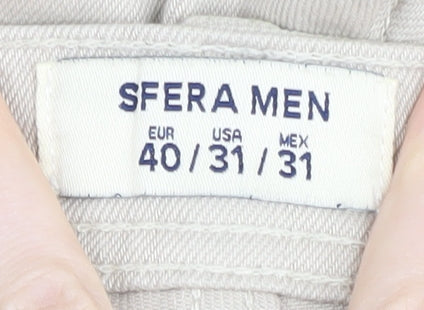 Sfera Men's Beige Straight Jeans, Size 40
