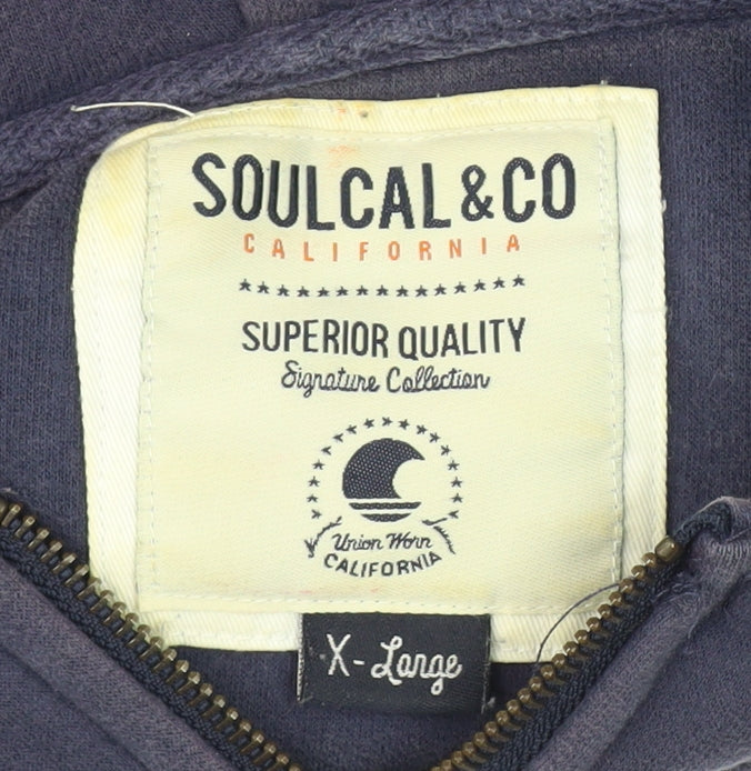 Soulcal & Co Men's Blue XL Hooded Basic Jacket