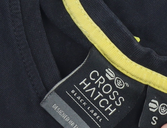 Crosshatch Men's Black Graphic T-Shirt, Size S, Logo Accent