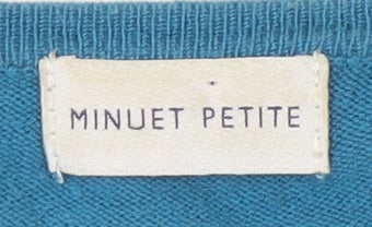 Minuet Petite Women's Blue Striped Pullover Jumper S