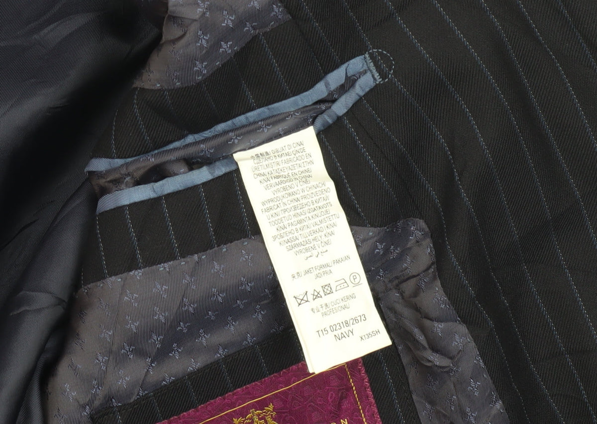 Marks & Spencer Men's Navy Striped Wool Suit Jacket 38L