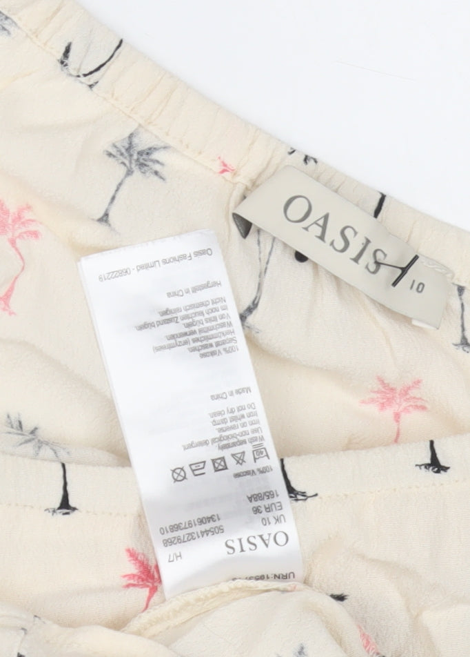 Oasis Women's Ivory Blouse, Size 10, Summer Beach Style