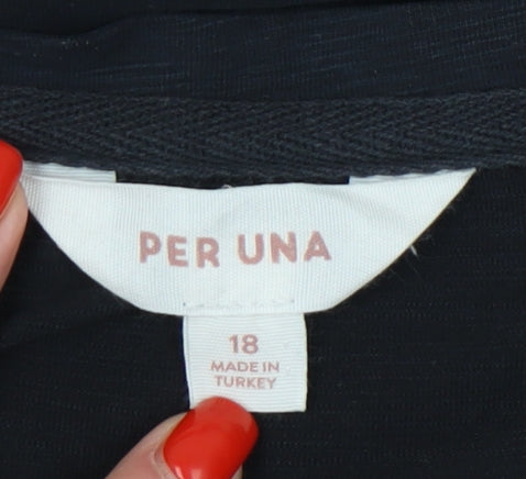 Per Una Women's Black Tank, Size 18, V-Neck, Cotton Blend