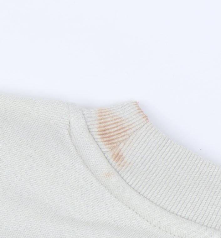H&M Unisex White Graphic Sweatshirt, Size 12 Pullover